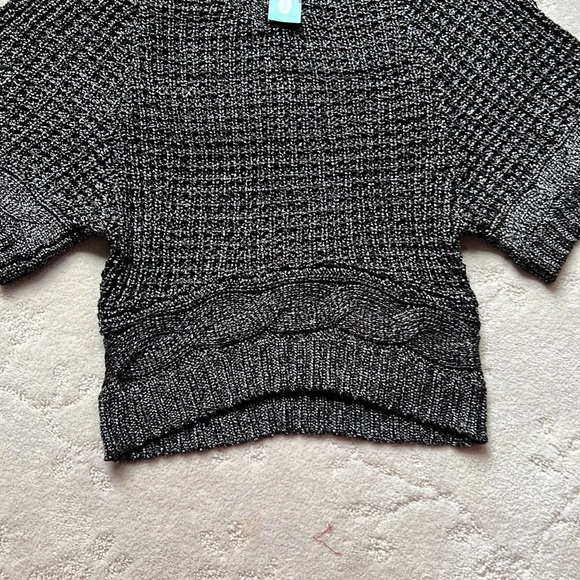 NWT Maurice’s Black w/Silver Accent Bat Sleeve Knit 🧶 Sweater - Picture 4 of 6